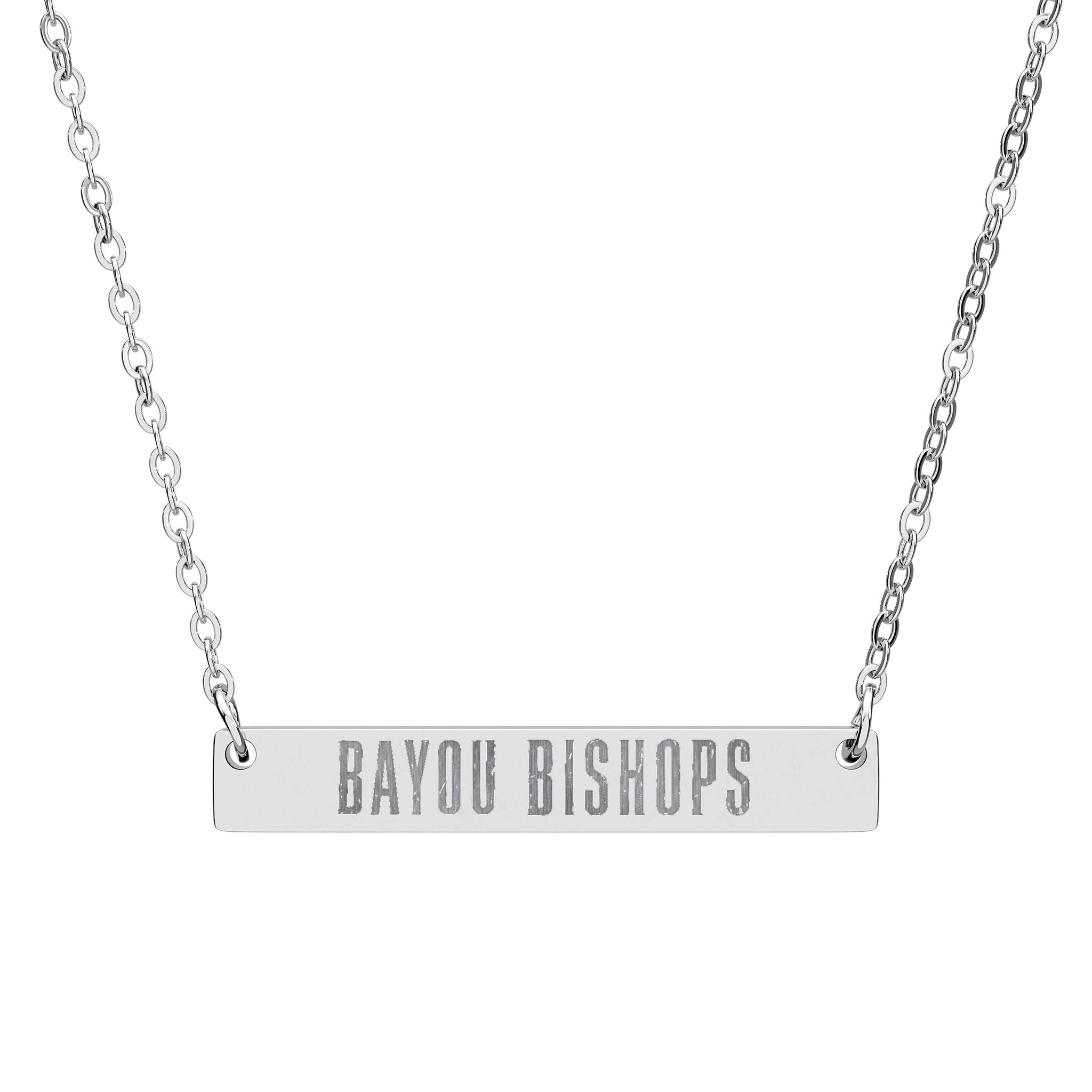 BAYOU BISHOPS Horizontal Bar Necklace (Engraving)