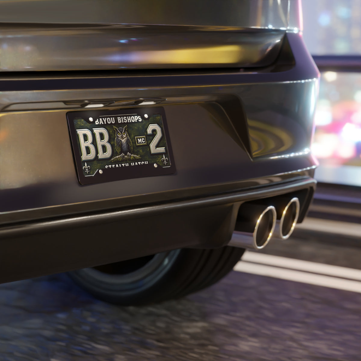 Bayou Bishops Stealth Hatch Vanity Plate