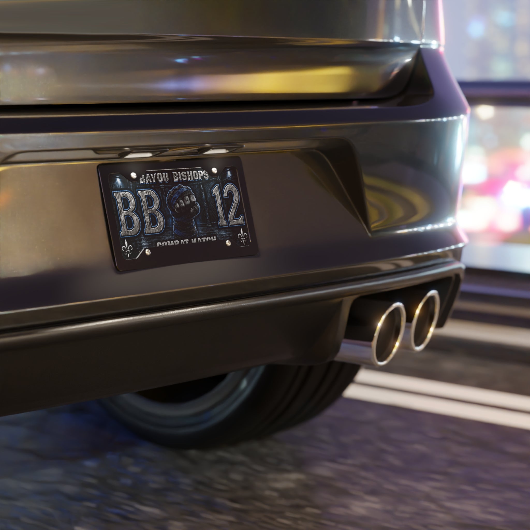 Bayou Bishops Combat Hatch Vanity Plate