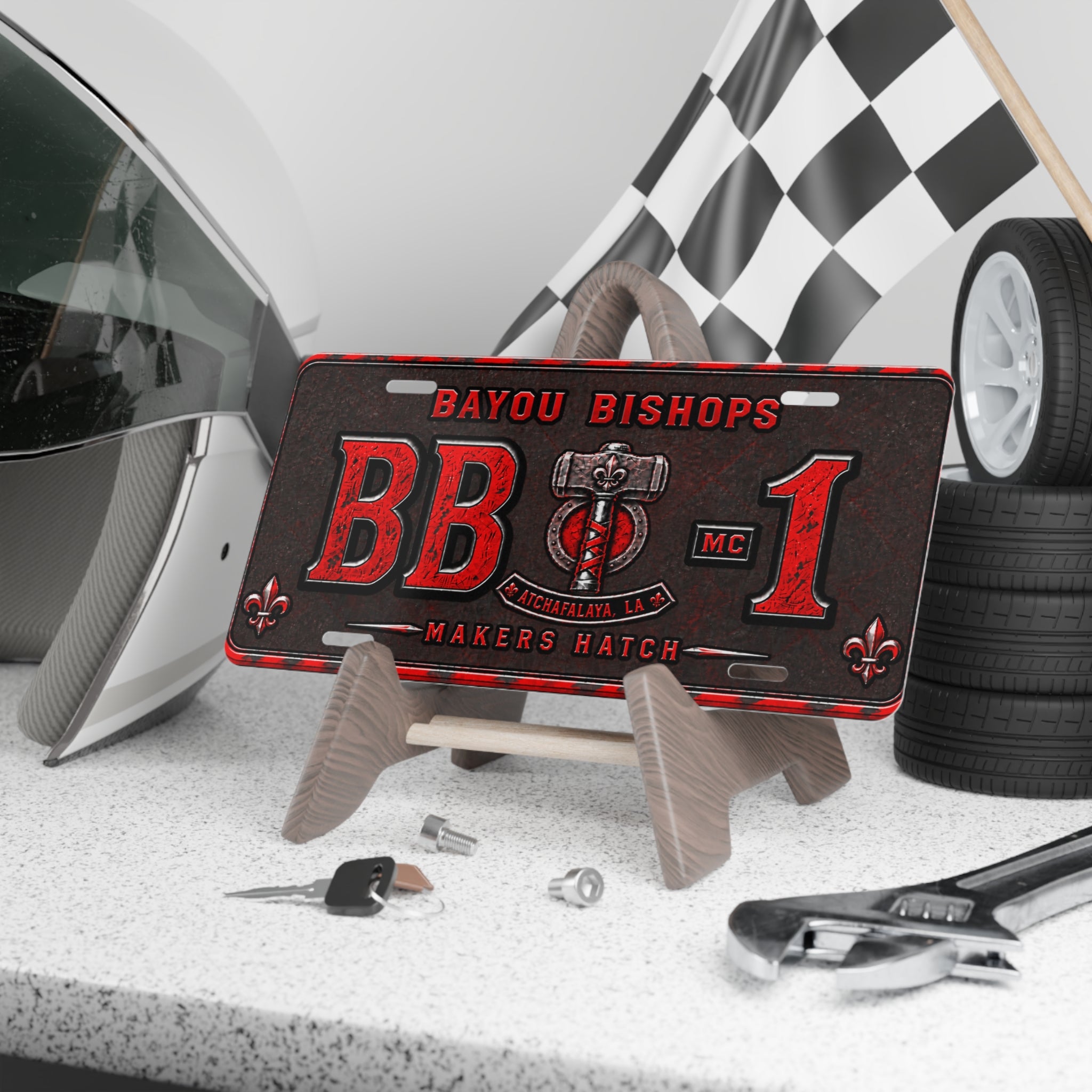 Bayou Bishops Makers Hatch Vanity Plate