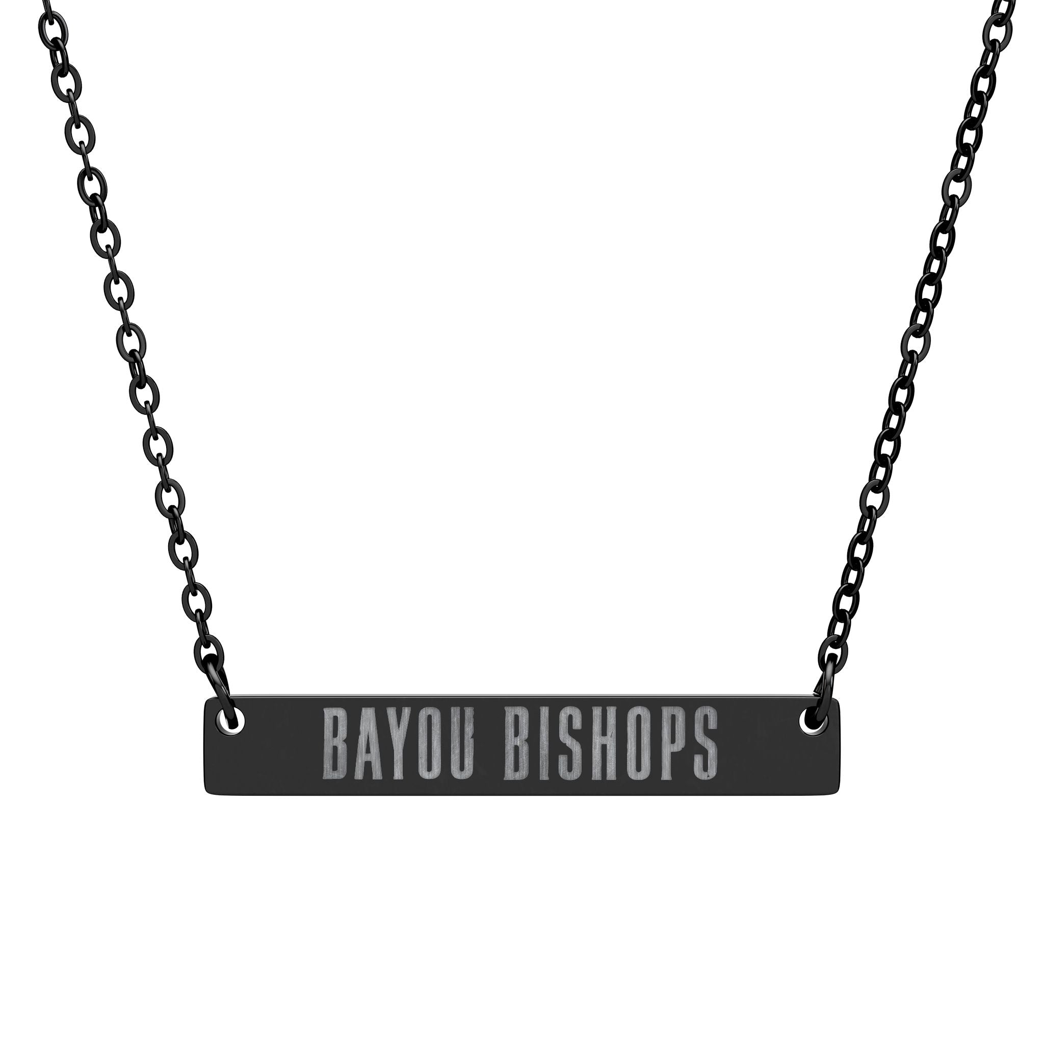 BAYOU BISHOPS Horizontal Bar Necklace (Engraving)