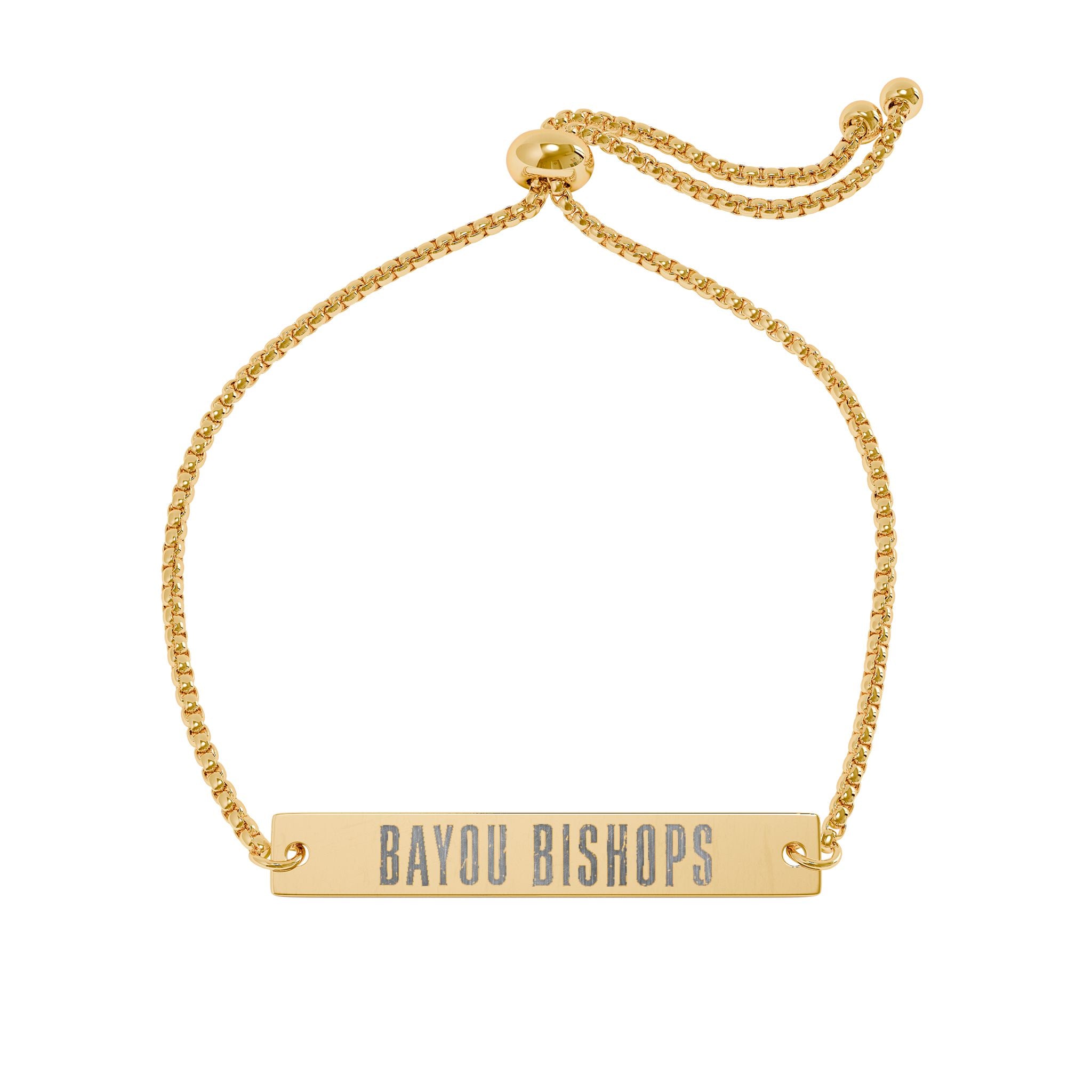Adjustable Flat Bar Bracelet BAYOU BISHOPS (Engraving)