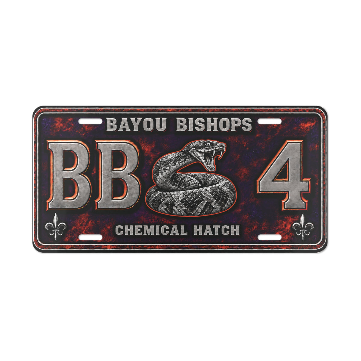 Bayou Bishops Chemical Hatch Vanity Plate