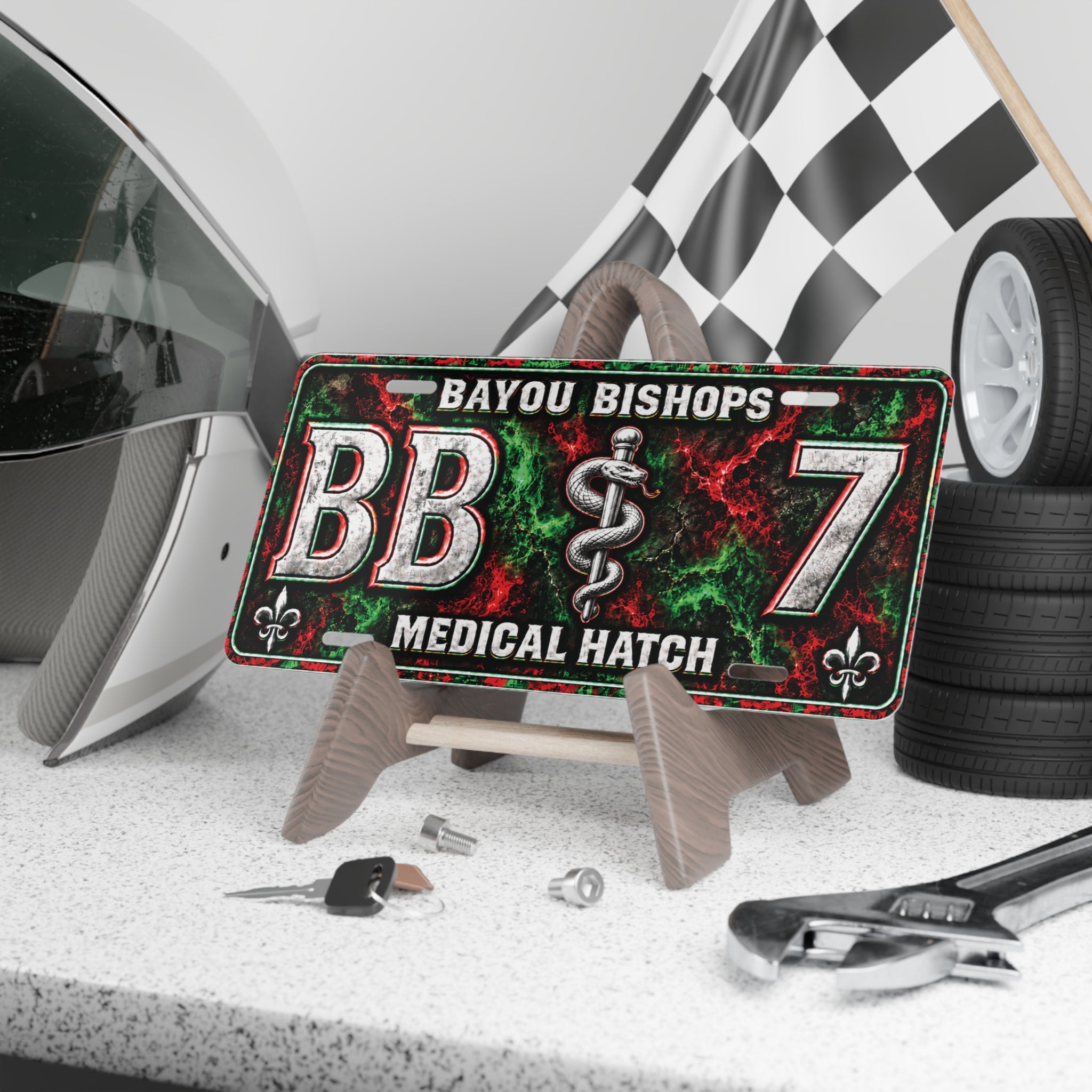 Bayou Bishops Medical Hatch Vanity Plate