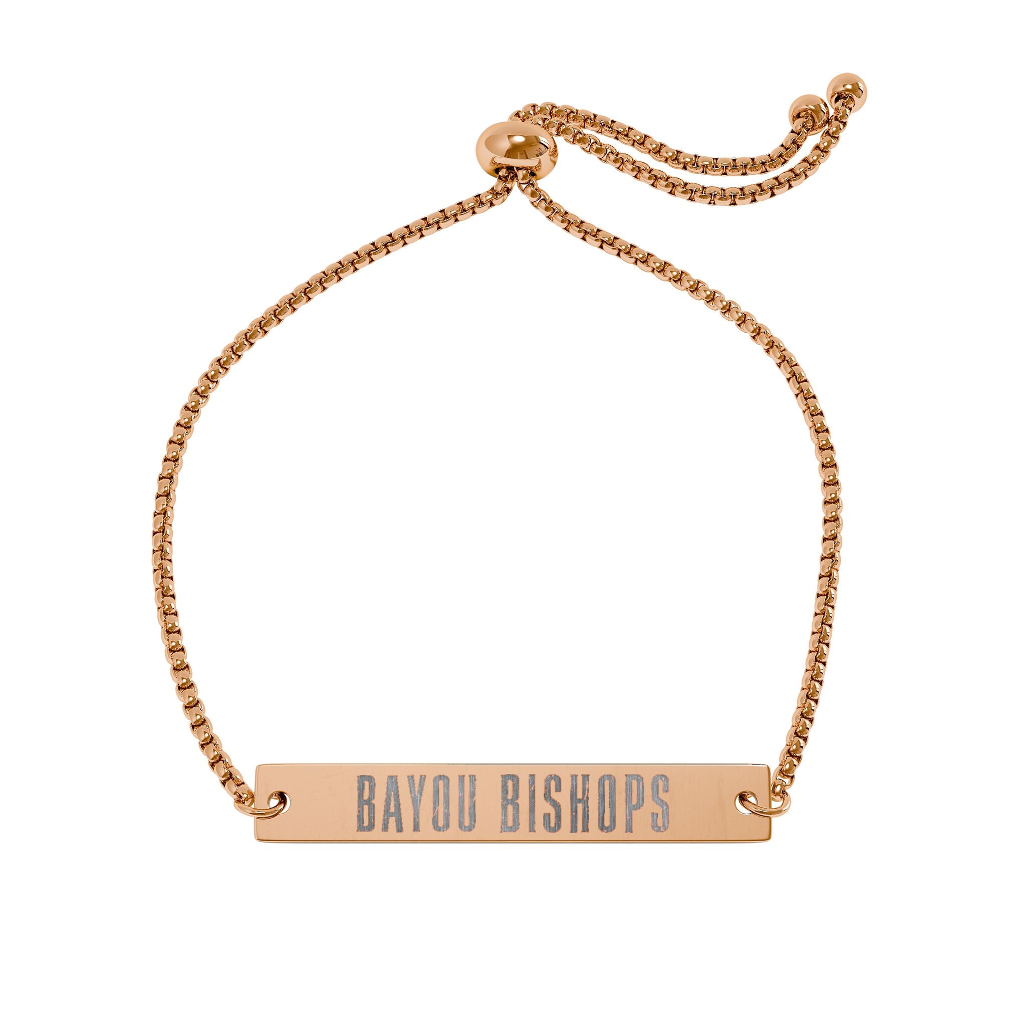 Adjustable Flat Bar Bracelet BAYOU BISHOPS (Engraving)