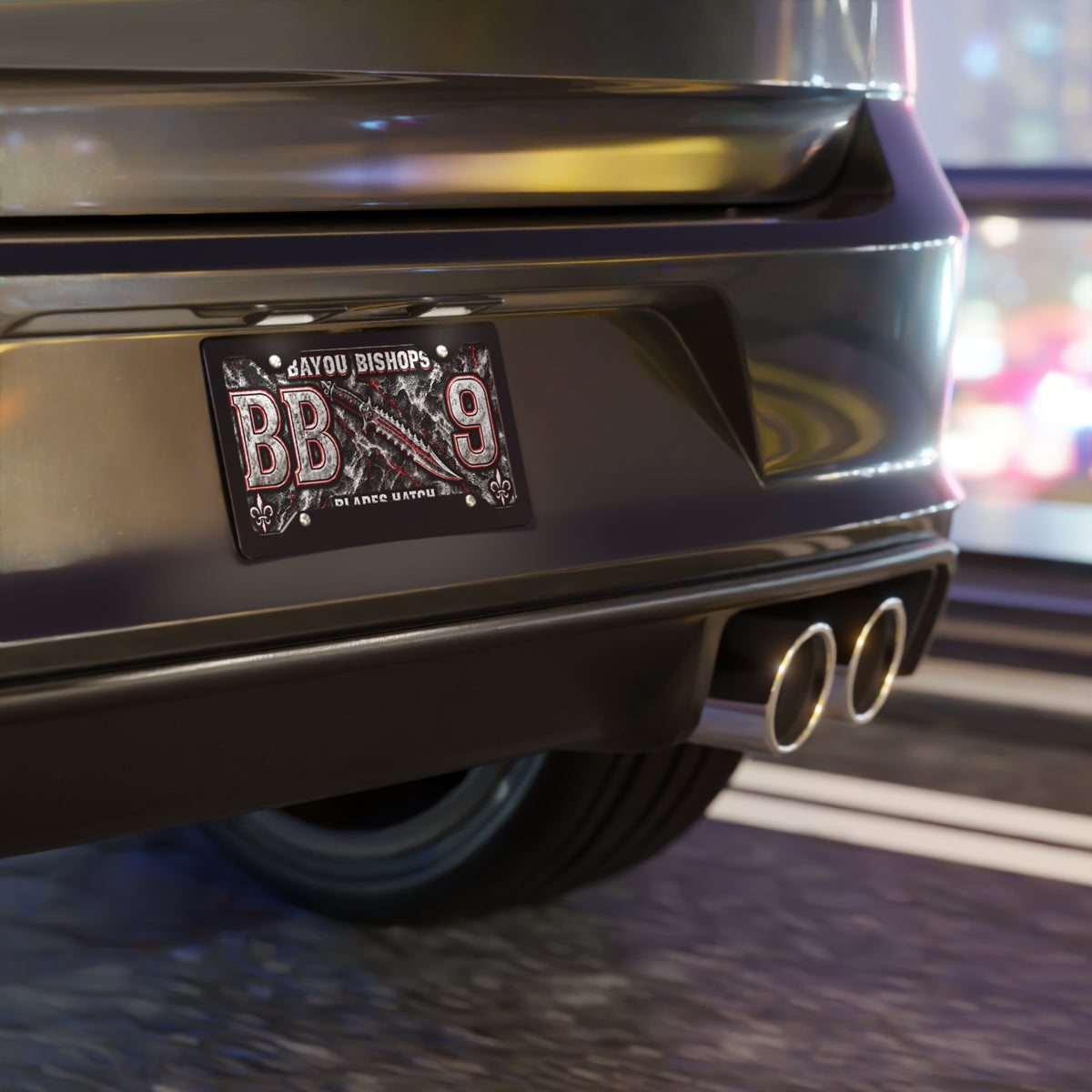 Bayou Bishops Blades Hatch Vanity Plate