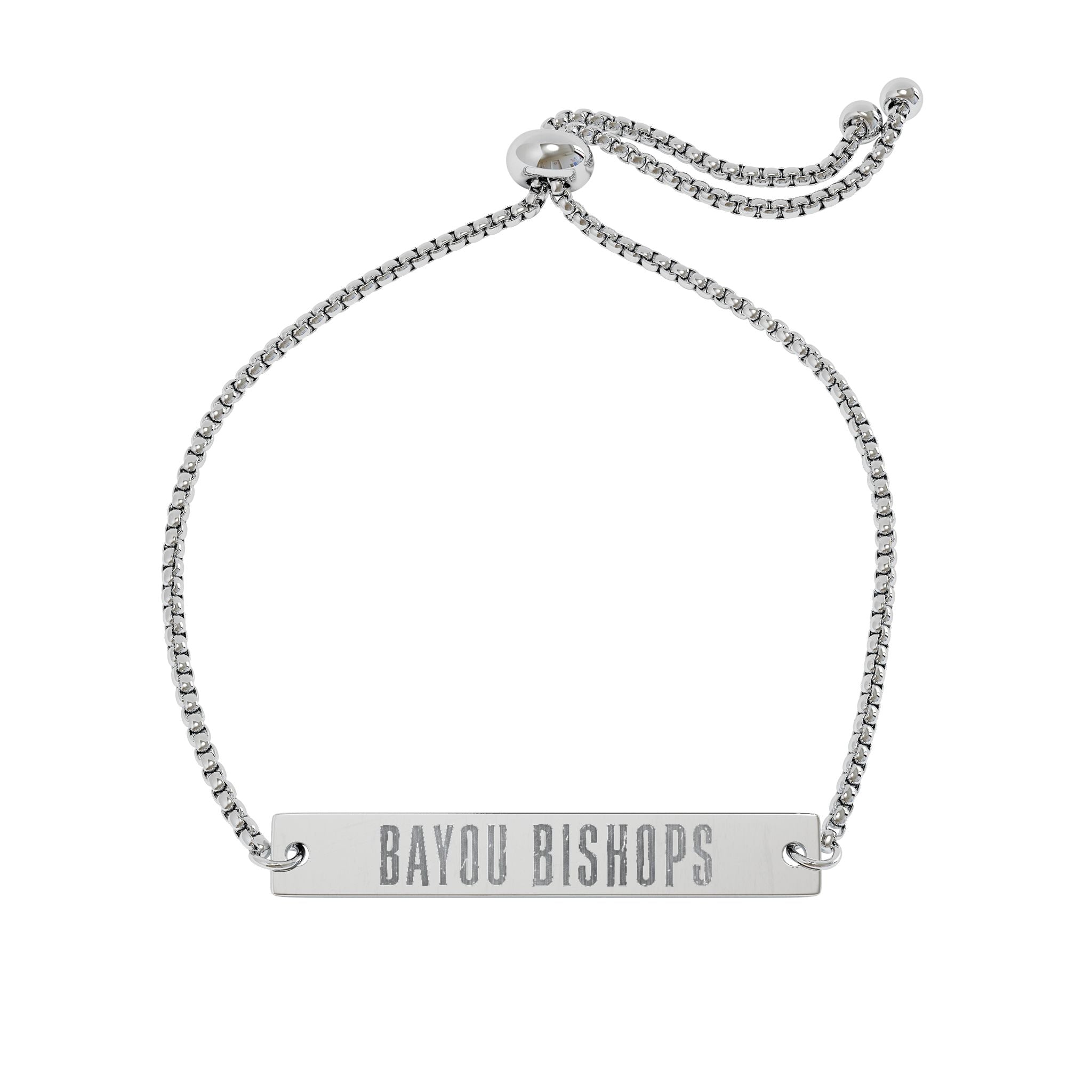 Adjustable Flat Bar Bracelet BAYOU BISHOPS (Engraving)
