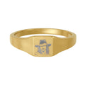 BISHOP Stainless Steel Square Signet Engraved Ring