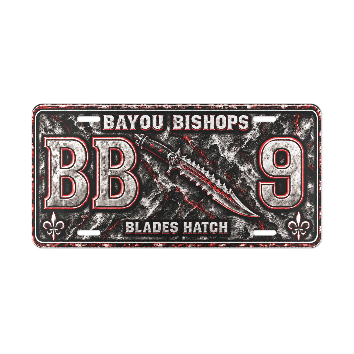 Bayou Bishops Blades Hatch Vanity Plate