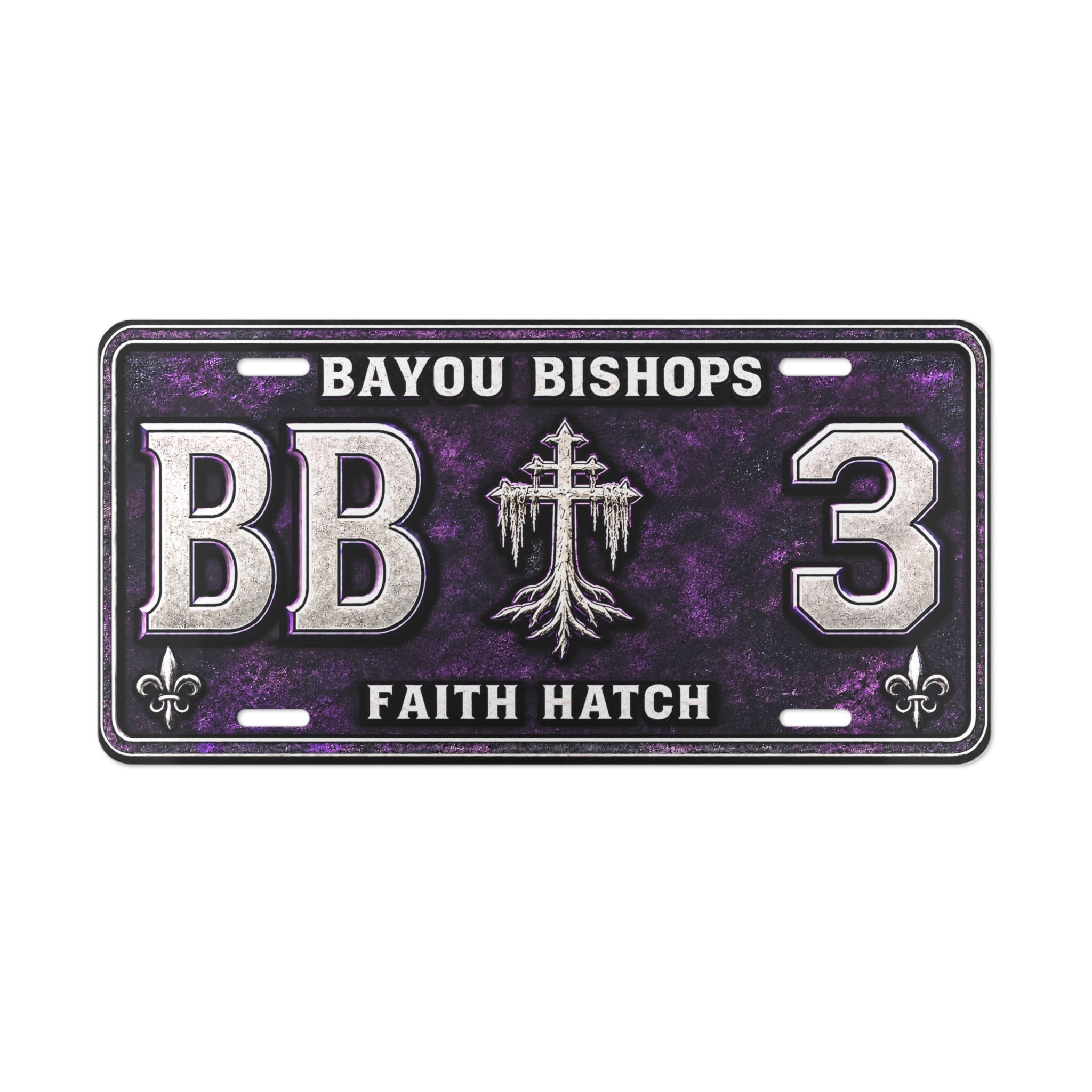 Bayou Bishops Faith Hatch Vanity Plate