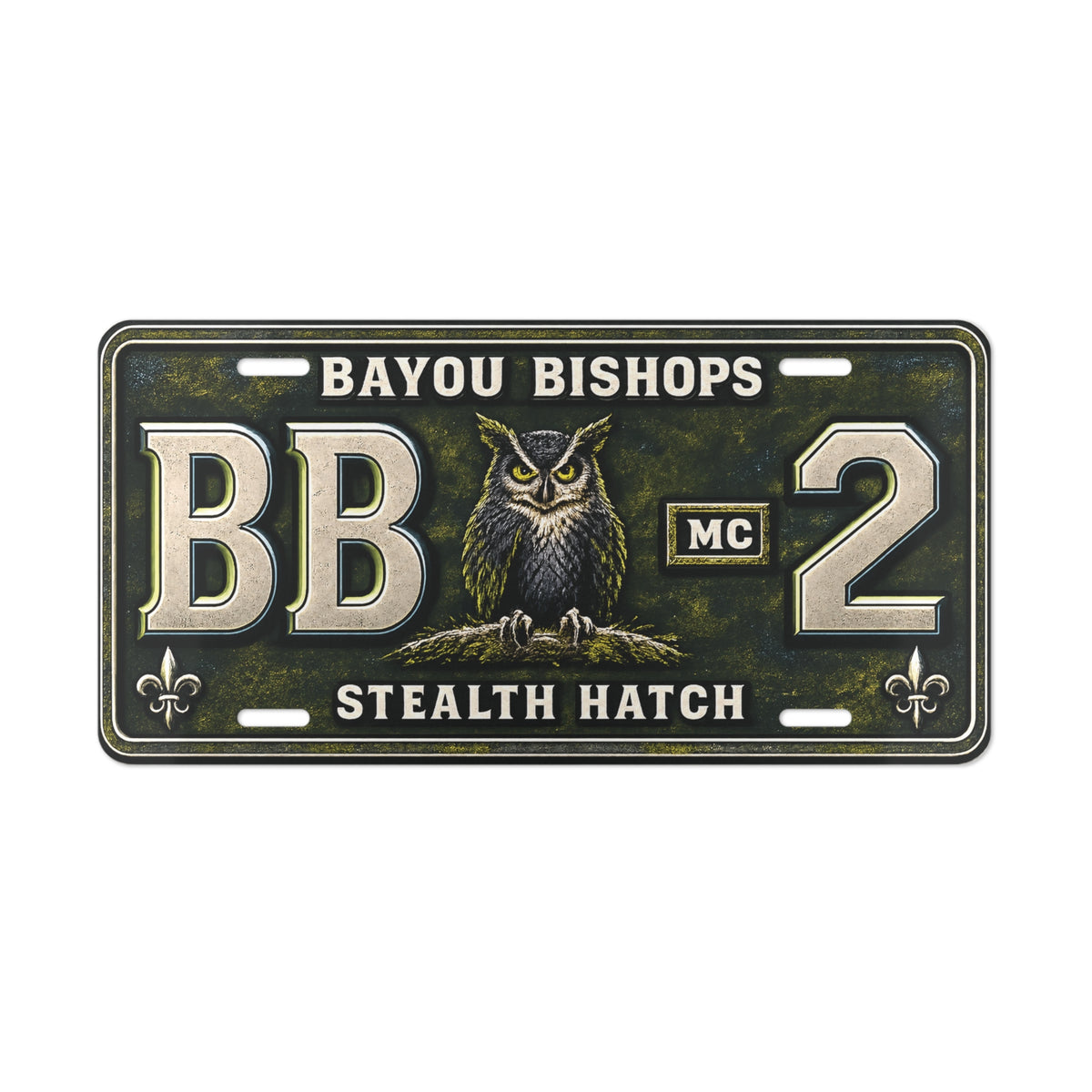 Bayou Bishops Stealth Hatch Vanity Plate