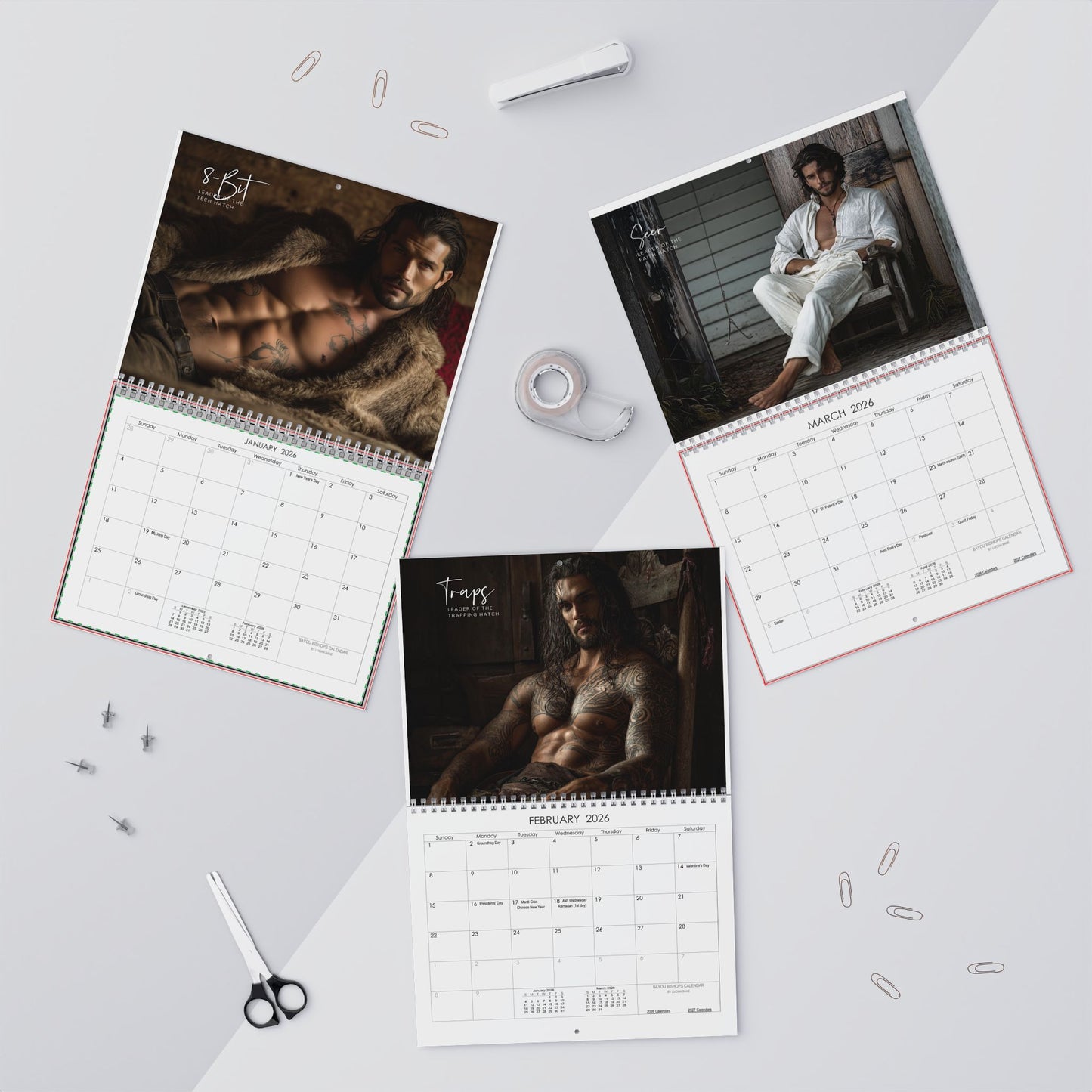 🔥 Bayou Bishops 2026 Wall Calendar – The Twelve Hatch Leaders & The Seer