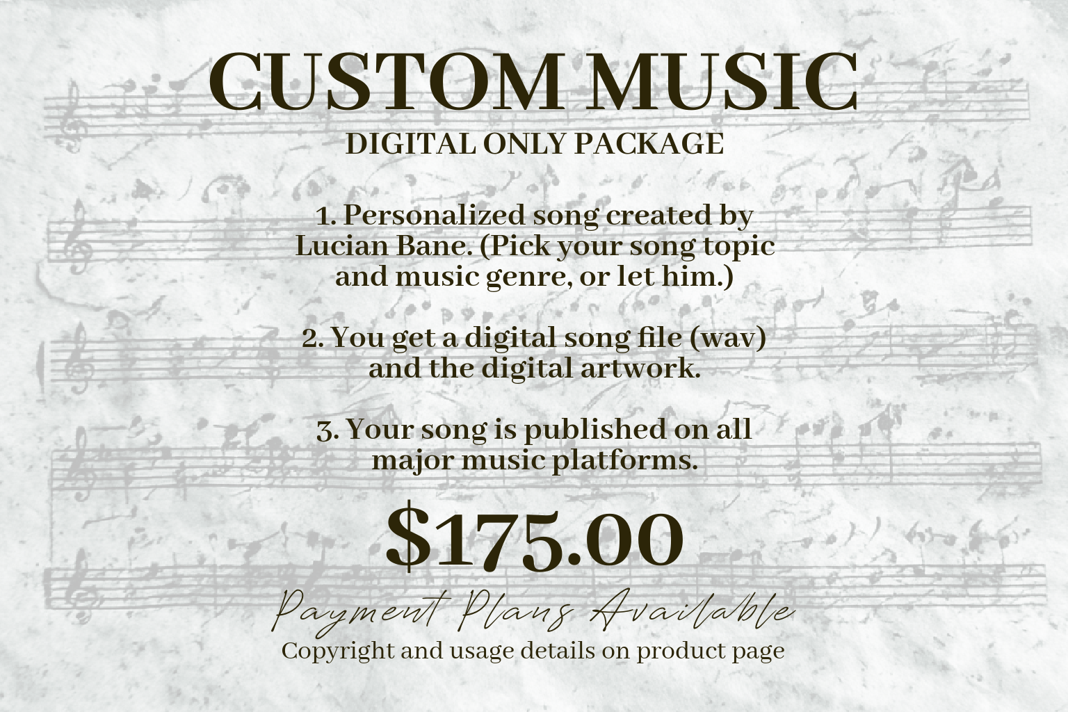 Custom Song Package #1